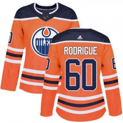 Womens Adidas Edmonton Oilers 60 Olivier Rodrigue Authentic Orange Home NHL Jersey