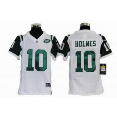 Youth Nike New York Jets 10# Santonio Holmes White Nike NFL Jerseys