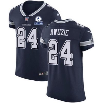 Nike Cowboys 24 Chidobe Awuzie Navy Blue Team Color Men Stitched With Established In 1960 Patch NFL Vapor Untouchable Elite Jersey