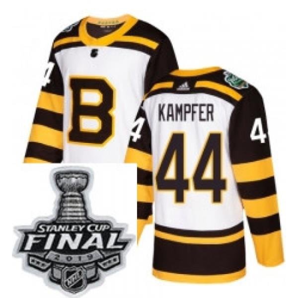 Mens Adidas Boston Bruins 44 Steven Kampfer Authentic White 2019 Winter Classic NHL Jersey