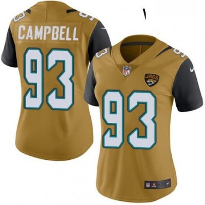 Womens Nike Jacksonville Jaguars 93 Calais Campbell Limited Gold Rush Vapor Untouchable NFL Jersey