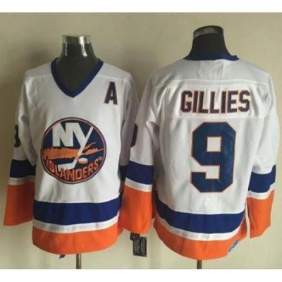 Islanders #9 Clark Gillies White CCM Throwback Stitched NHL Jersey