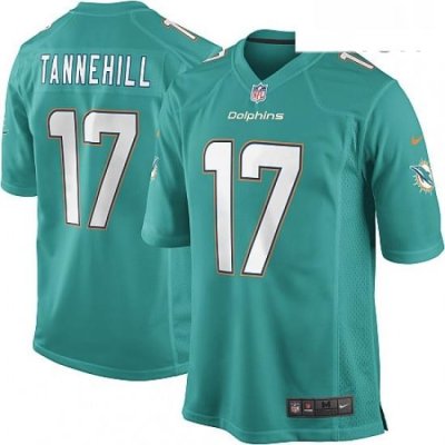 Mens Nike Miami Dolphins 17 Ryan Tannehill Game Aqua Green Team Color NFL Jersey