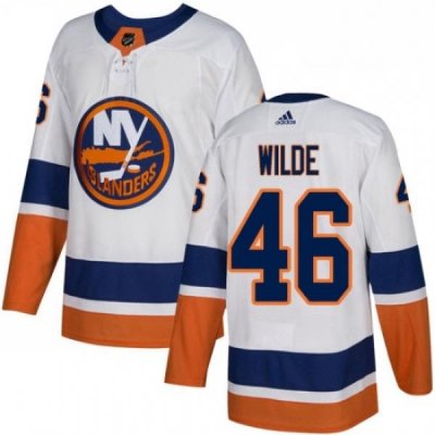 Mens Adidas New York Islanders 46 Bode Wilde Authentic White Away NHL Jersey