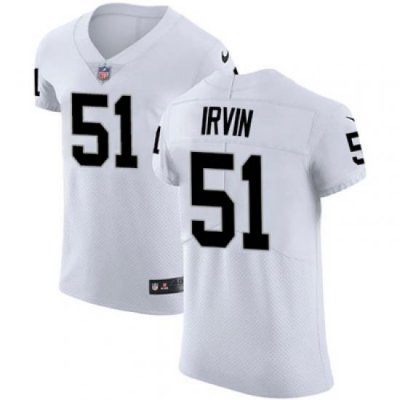 Men Nike Raiders #51 Bruce Irvin White Stitched NFL Vapor Untouchable Elite Jersey