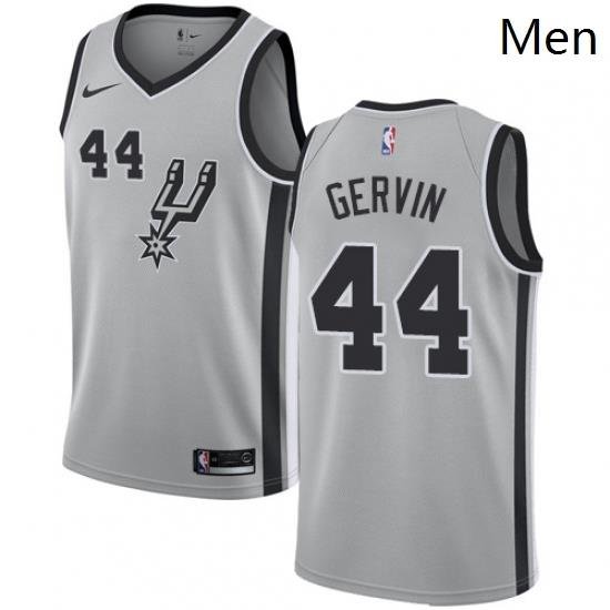 Mens Nike San Antonio Spurs 44 George Gervin Authentic Silver Alternate NBA Jersey Statement Edition