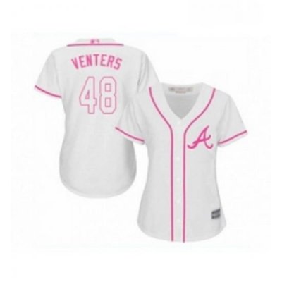 Womens Atlanta Braves 48 Jonny Venters Replica White Fashion Cool Base Baseball Jersey