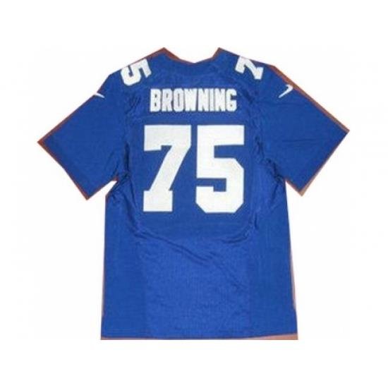 Nike New York Giants 75 Bryant Browning Blue Elite NFL Jersey