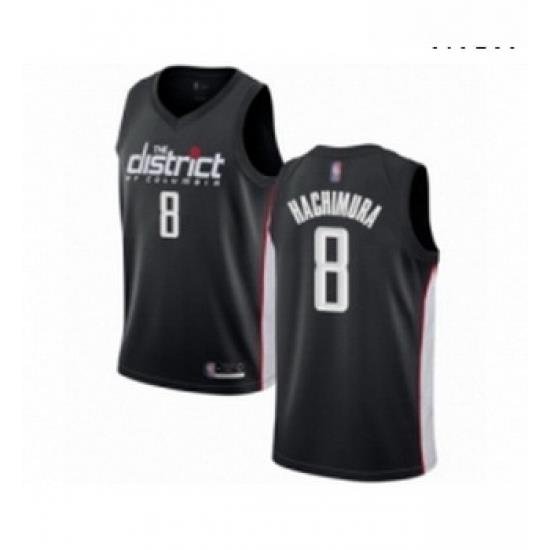 Mens Washington Wizards 8 Rui Hachimura Authentic Black Basketball Jersey City Edition