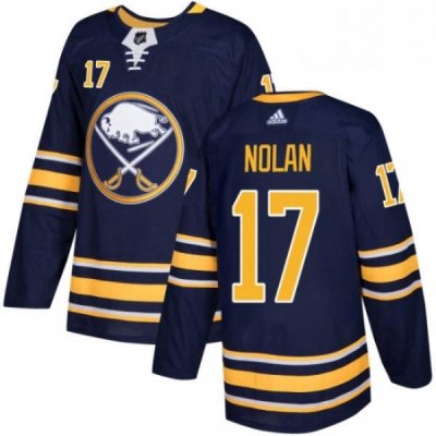 Mens Adidas Buffalo Sabres 17 Jordan Nolan Premier Navy Blue Home NHL Jersey