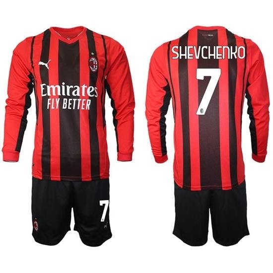 Men AC Milan Long Sleeve Soccer Jerseys 511