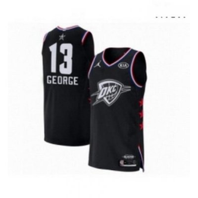 Mens Jordan Oklahoma City Thunder 13 Paul George Authentic Black 2019 All Star Game Basketball Jersey