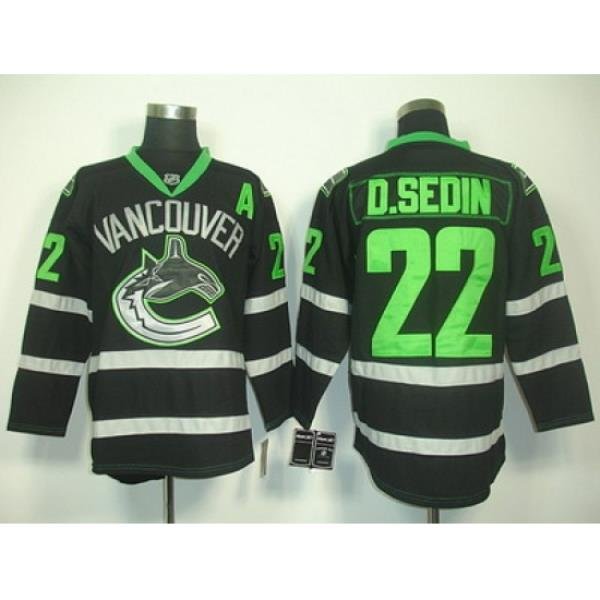 nhl vancouver canucks #22 d.sedin black jerseys A patch