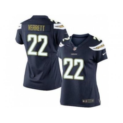 Women Nike San Diego Chargers 22 Jason Verrett Dark Blue MLB Jerseys