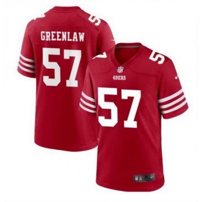 Men San Francisco 49ers 57 Dre Greenlaw Red Stitched Game Football Jersey