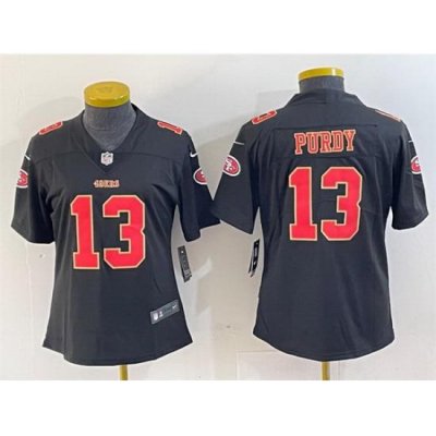 Women San Francisco 49ers 13 Brock Purdy Black Stitched Jersey