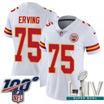 2020 Super Bowl LIV Women Nike Kansas City Chiefs #75 Cameron Erving White Vapor Untouchable Limited Player NFL Jersey