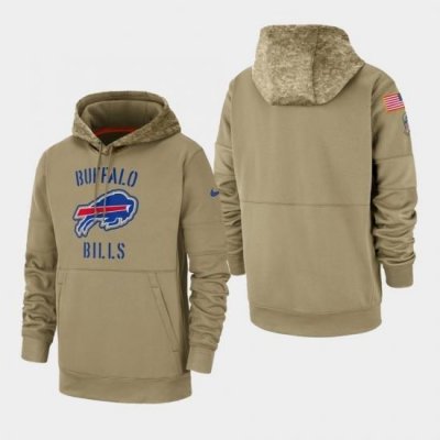 Mens Buffalo Bills Tan 2019 Salute to Service Sideline Therma Pullover Hoodie