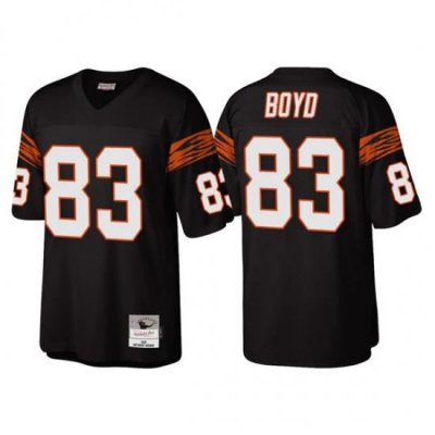 Men Cincinnati Bengals 83 Tyler Boyd Black Throwback Legacy Stitched Jerse