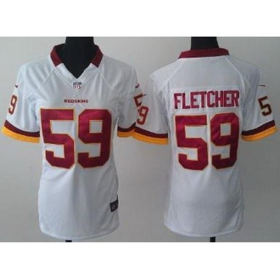 Women Nike Washington Redskins 59 London Fletcher White NFL Jerseys