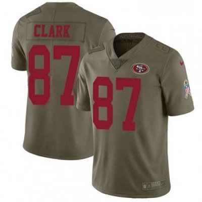 Youth Nike San Francisco 49ers 87 Dwight Clark Limited Olive 2017 Salute to Service NFL Jersey