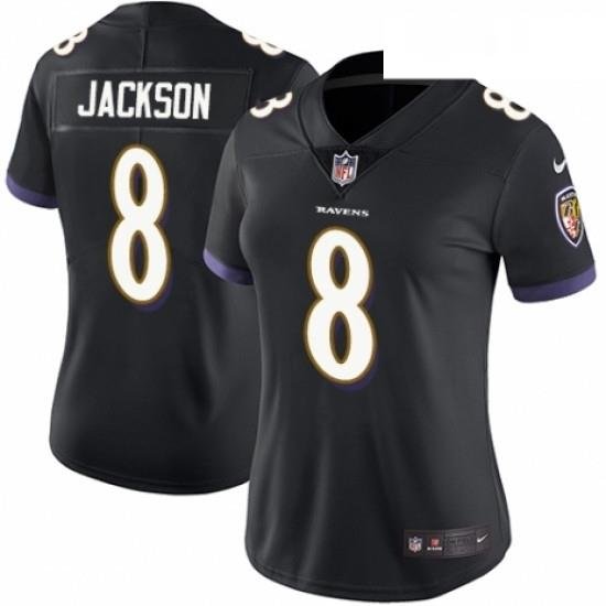 Womens Nike Baltimore Ravens 8 Lamar Jackson Black Alternate Vapor Untouchable Limited Player NFL Jersey