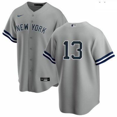 Men NeW York Yankees 13 Joey Gallo Men Nike Gray Road MLB Jersey No Name