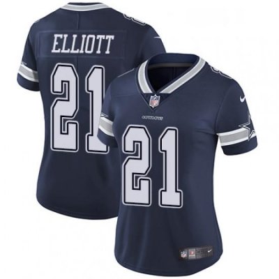 Womens Nike Dallas CoWboys 21 Ezekiel Elliott Navy Blue Team Color Vapor Untouchable Limited Player NFL Jersey