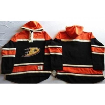 Anaheim Ducks Blank Black Sawyer Hooded Sweatshirt Stitched NHL Jersey