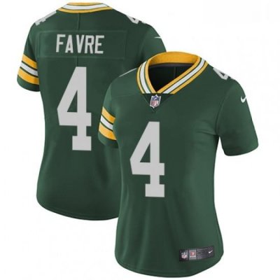 Womens Nike Green Bay Packers 4 Brett Favre Elite Green Team Color NFL Jersey