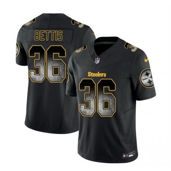 Men Pittsburgh Steelers 36 Jerome Bettis Black 2023 F U S E  Smoke Vapor Untouchable Limited Stitched Jersey