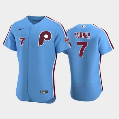 Youth Philadelphia Phillies Trea Turner #7 Light Blue Stitched MLB jersey