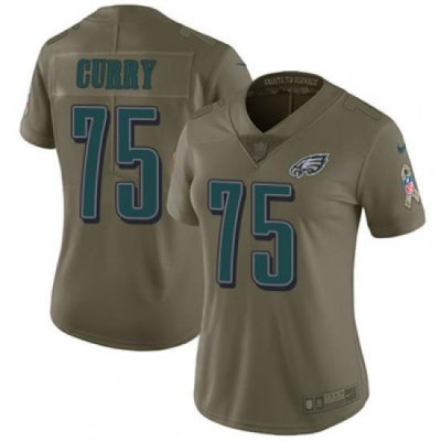 Nike Eagles #75 Vinny Curry Olive Womens Stitched NFL Limited 2017 Salute to Service Jersey