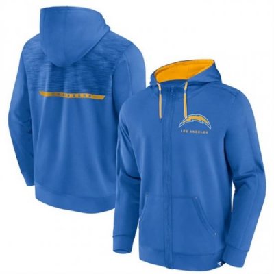 Men Los Angeles Chargers Blue Defender Evo Full Zip Hoodie