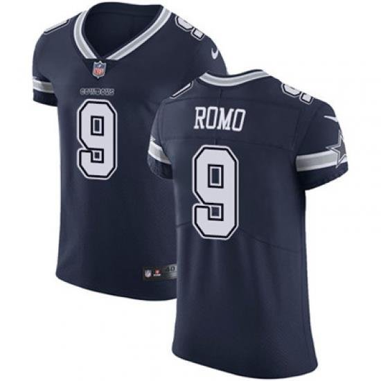 Nike Cowboys #9 Tony Romo Navy Blue Team Color Mens Stitched NFL Vapor Untouchable Elite Jersey