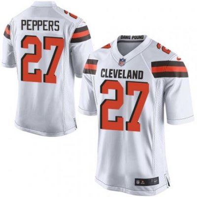 Nike Browns #27 Jabrill Peppers White Youth Stitched NFL New Elite Jersey