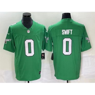 Men Philadelphia Eagles 0 D'andre Swift Green 2023 F U S E Vapor Untouchable Stitched Football Jersey