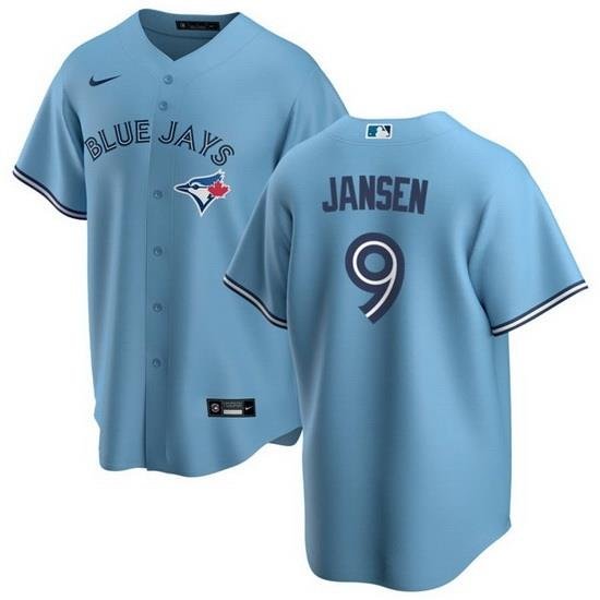 Men Toronto Blue Jays 9 Danny Jansen Light Blue Cool Base Stitched Jersey