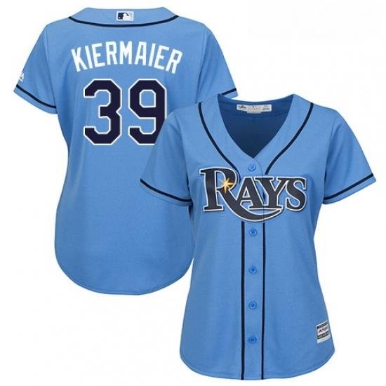 Womens Majestic Tampa Bay Rays 39 Kevin Kiermaier Replica Light Blue Alternate 2 Cool Base MLB Jersey