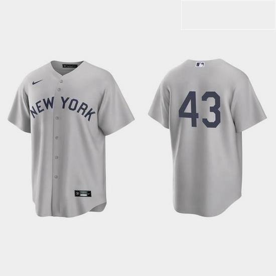 Men NeW York Yankees 43 Jonathan Loaisiga Men Nike Gray 2021 Field of Dreams Game MLB Jersey