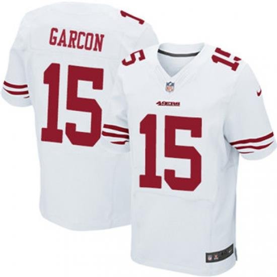 Nike 49ers #15 Pierre Garcon White Mens Stitched NFL Elite Jersey