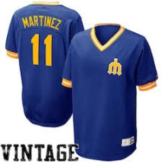 Men  Seattle Mariners Nike Edgar Martinez CooperstoWn Collection ThroWback Jersey Royal Blue