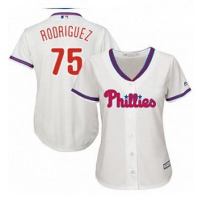 Womens Majestic Philadelphia Phillies 75 Francisco Rodriguez Authentic Cream Alternate Cool Base MLB Jersey