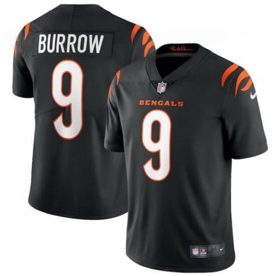 Men Nike Cincinnati Bengals 9 Joe Burrow Black Vapor Limited Jersey