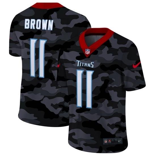 Tennessee Titans 11 A J  Brown Men Nike 2020 Black CAMO Vapor Untouchable Limited Stitched NFL Jersey