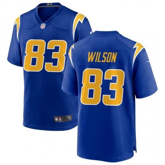 Men Los Angeles Chargers 83 Pokey Wilson Royal Stitched Game Jersey