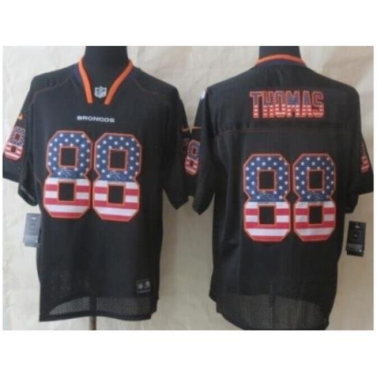 Nike Denver Broncos 88 Demaryius Thomas Black USA Flag Fashion NFL Jersey