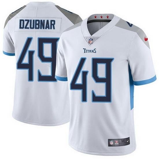 Nike Titans 49 Nick Dzubnar White Men Stitched NFL Vapor Untouchable Limited Jersey