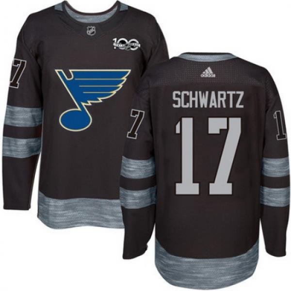 Blues #17 Jaden Schwartz Black 1917 2017 100th Anniversary Stitched NHL Jersey