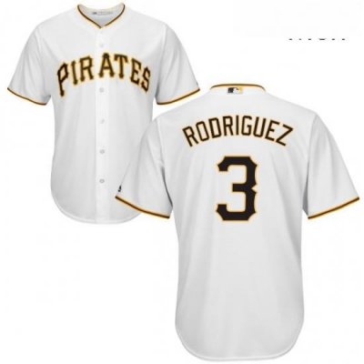 Mens Majestic Pittsburgh Pirates 3 Sean Rodriguez Replica White Home Cool Base MLB Jersey